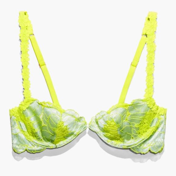 NEW Savage X Fenty Perfect Poppy Unlined Lace Demi Bra 34D - Picture 1 of 10